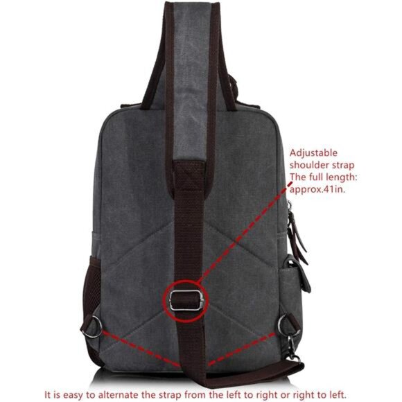 Mens Womens Canvas Crossbody Bag Sling Bag Shoulder Messenger Travel Handbag - Picture 6 of 7